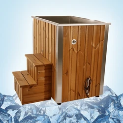 Thermowood Cold Tub Square Design with Stainless Steel Interior