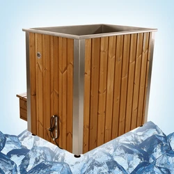 Thermowood Cold Tub Square Design with Stainless Steel Interior
